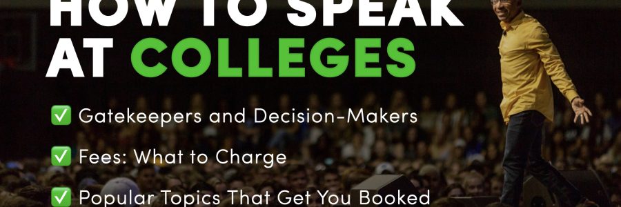 College speaker presenting to students with an engaged campus audience.